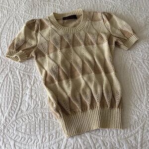 Vintage Knit Short Sleeve Sweater